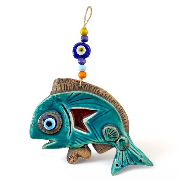 Fish Handmade Vintage Ceramic Hanging Wall Decoration