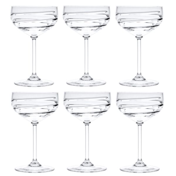 Crystal Champagne Coupe Glasses Set of 6