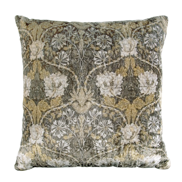 Monogram Velvet Embroidered Square Decorative Pillow