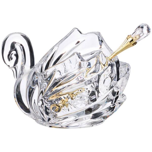 Glass Caviar Serving Dish with Spoon - Muza Crystal