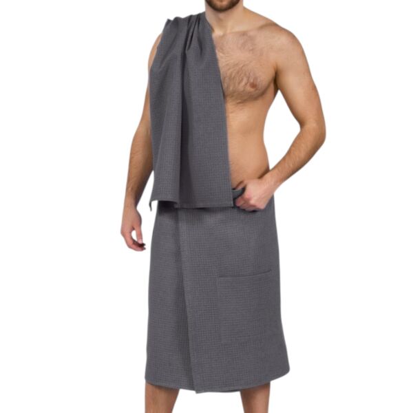 Men&#039;s Cotton Sauna Kilt in Gray