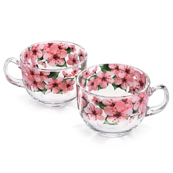 Sakura Glass Mug Set of 2