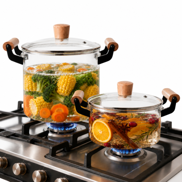 Heat-Resistant Glass Stock Pot 