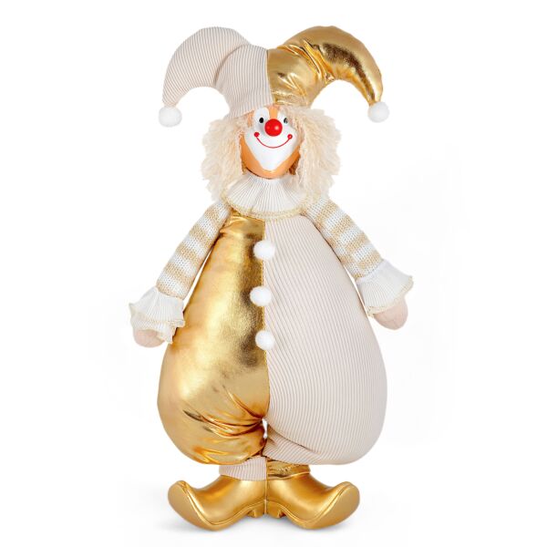  Standing Golden Jester Fabric Christmas Decoration