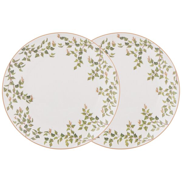 White Birch Grove Porcelain Dessert Plate Set of 2