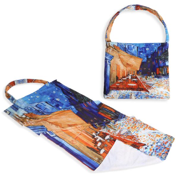 Cafe Terrace at Night by Vincent Van Gogh Beach Towel and Tote Bag