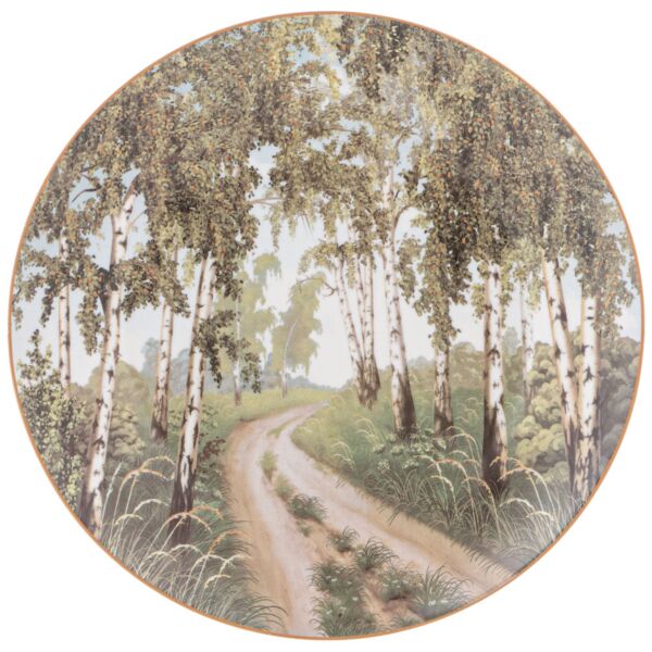 White Birch Grove Porcelain Dessert Plate