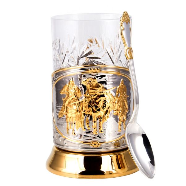 Three Bogatyrs Gold-plated Tea Glass Holder