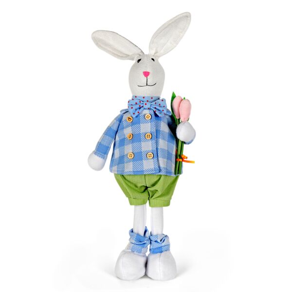 19&quot; Oliver with Tulip Rabbit Fabric Easter Decoration