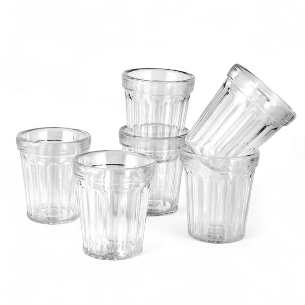 Clear Faceted Shot Glasses Set of 6