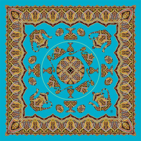 Turquoise Paisley Noble Heritage Silk Shawl 