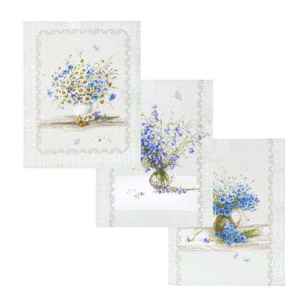 Wild Flowers Cotton Kitchen Towels Set of 3
