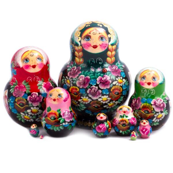 Alenushka Nesting Doll (10 pc., emerald)