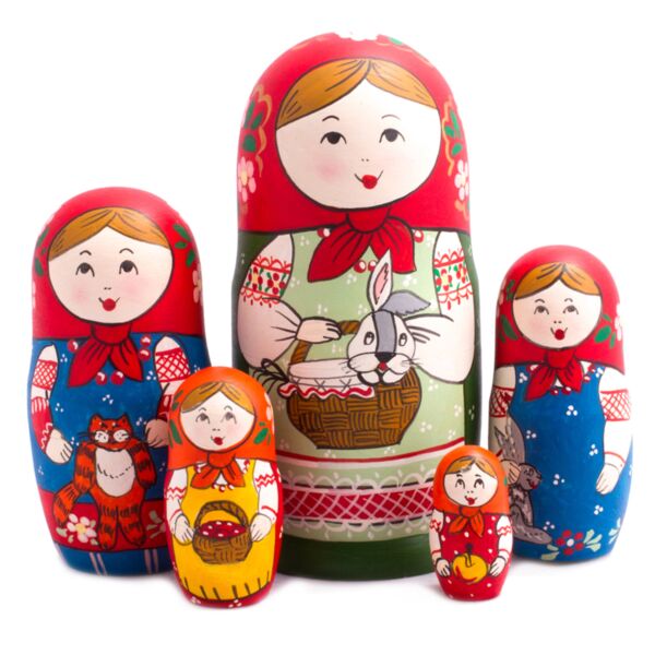 Woodland Bunny Matte Nesting Doll (5 pc.)