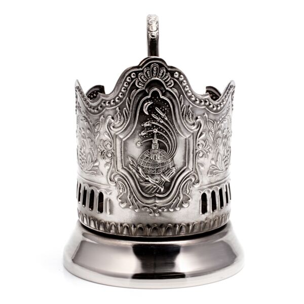 Cosmos Tea Glass Holder (nickel-plated, blackened)
