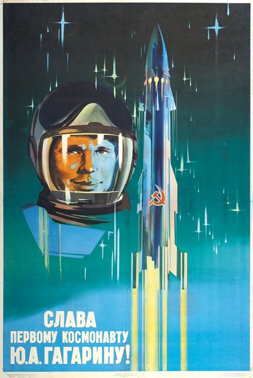 Glory to the first cosmonaut Yu.A. Gagarin! Poster
