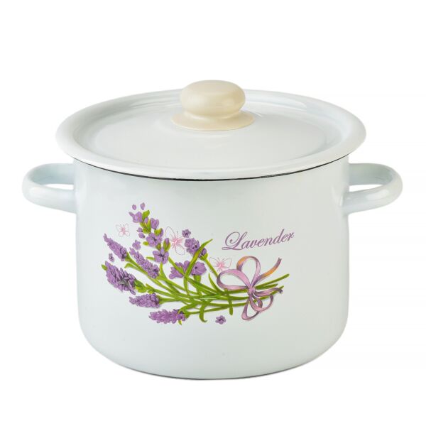 Lavender Bouquet Enamelware Pot