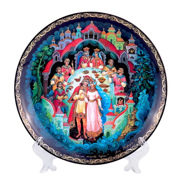 Feast on The Island of Buyan Palekh Decorative Plate