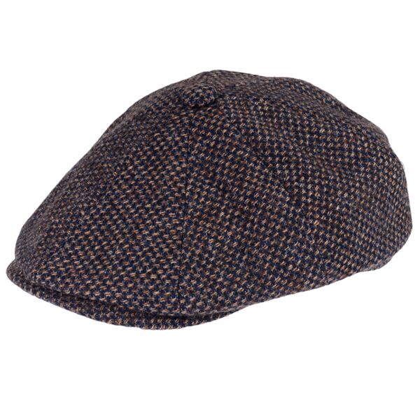 Baker Boy Hat in Brown Tweed