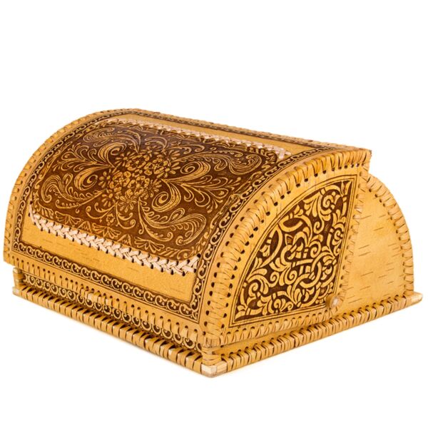 Birch Bark Flower Ornament Bread Box