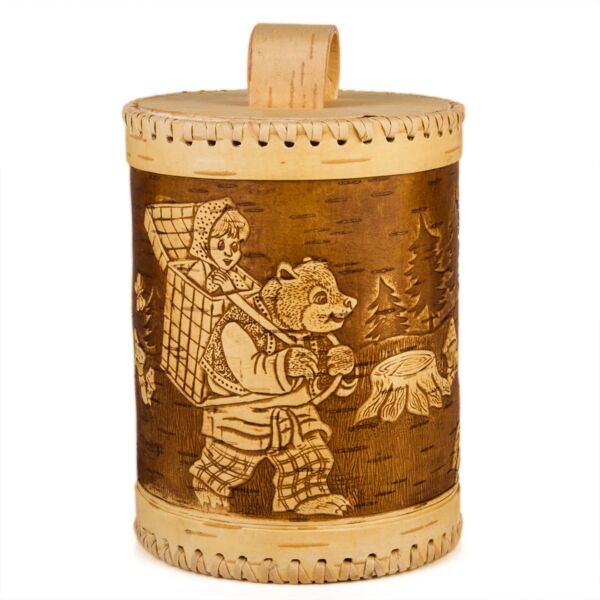 Masha and The Bear Birch Bark Storage Container