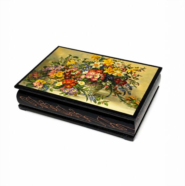 Bouquet of Daffodils Lacquer Trinket Box