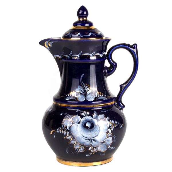 Baby Blues Dark Gzhel Porcelain Pitcher 