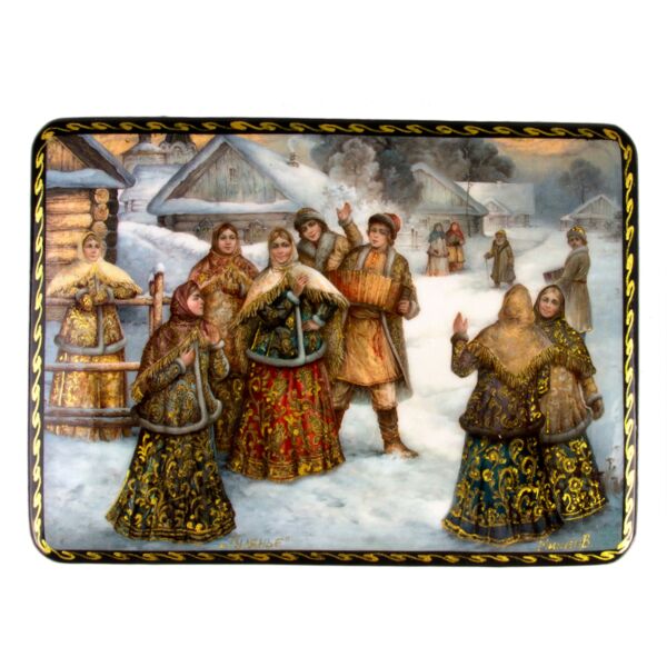 By the Well Lacquer Miniature Handmade Jewelry Trinket Box