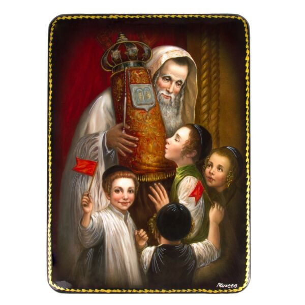 Torah Lacquer Miniature Handmade Jewelry Trinket Box