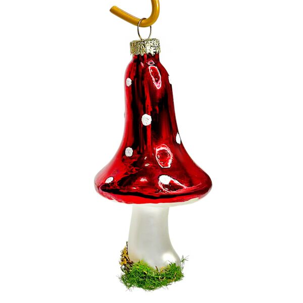 Red Amanita Mushroom Glass Christmas Tree Ornament