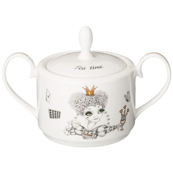 Alice in Wonderland Queen of Hearts Porcelain Sugar Bowl