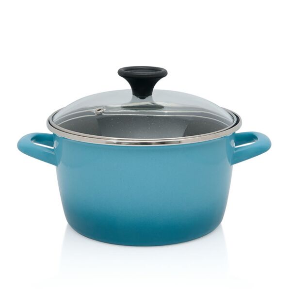 Miami Blue Non-Stick Stew Pot with Glass Lid