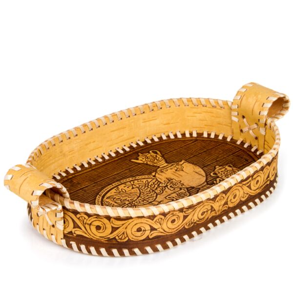 Birch Bark Serving Basket with Handles