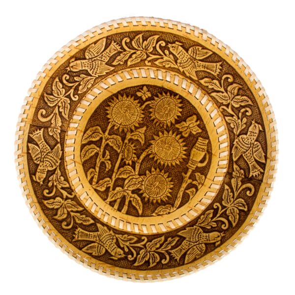 Sunflowers Handmade Birch Bark Serving Plate