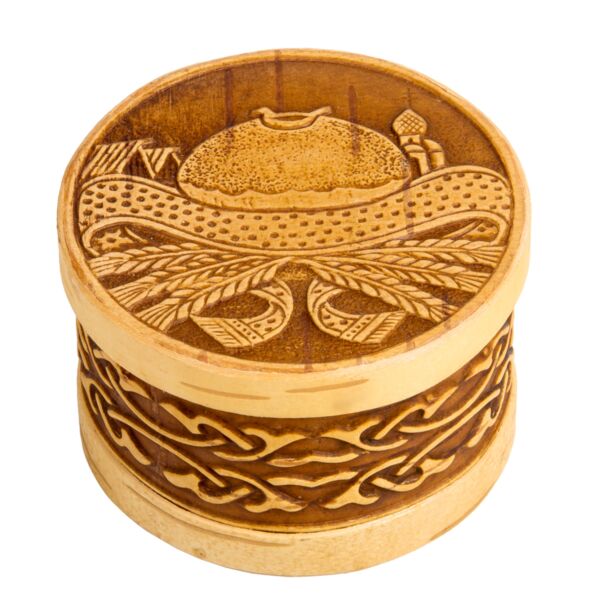 Bread and Salt Design Birch Bark Storage Box