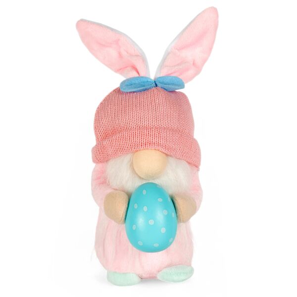 7.5&#039;&#039; Whimsical Pink Easter Gnome Friend Easter Decoration