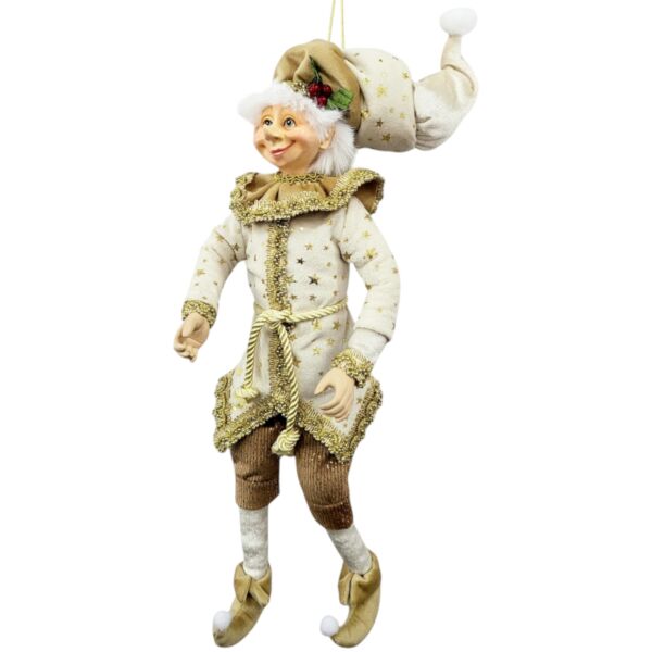 16&quot; Gold Elf Posable Christmas Decoration by STP Goods 