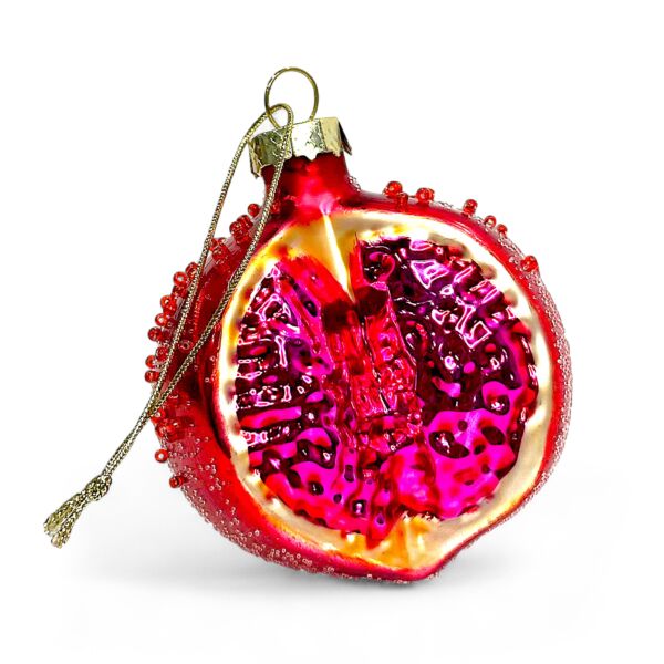 Beaded Glass Pomegranate Christmas Tree Ornament