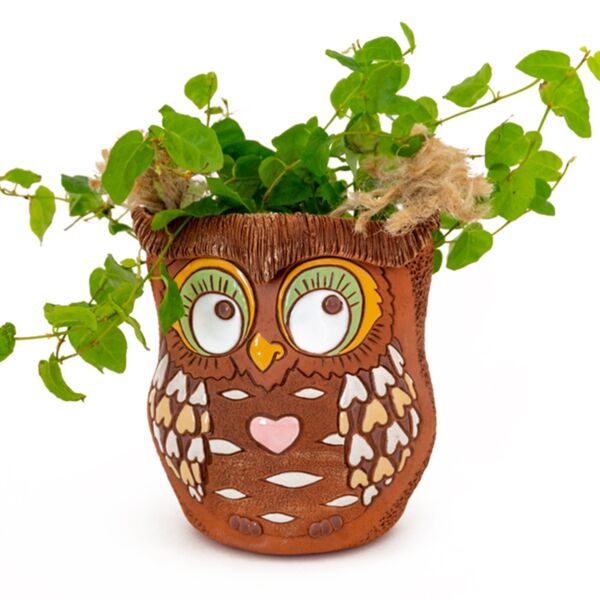 Owl Ceramic Flower Pot Planter