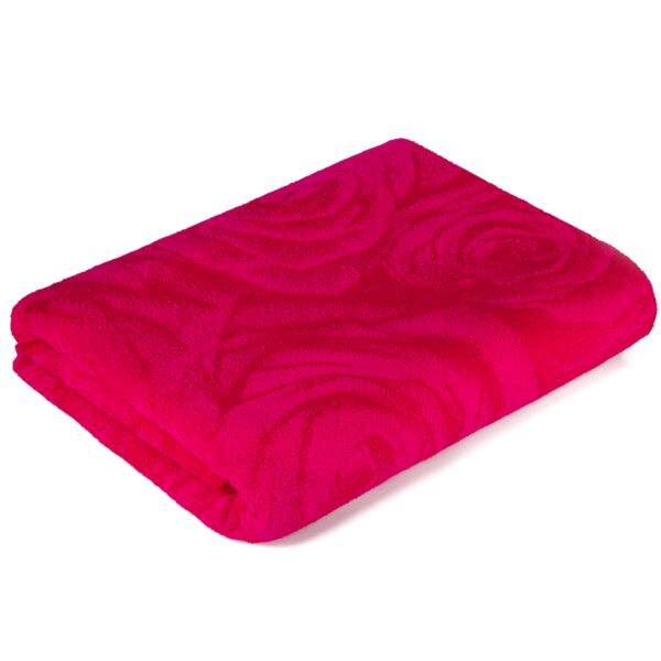 Crimson Roses Cotton Terry Throw Blanket 