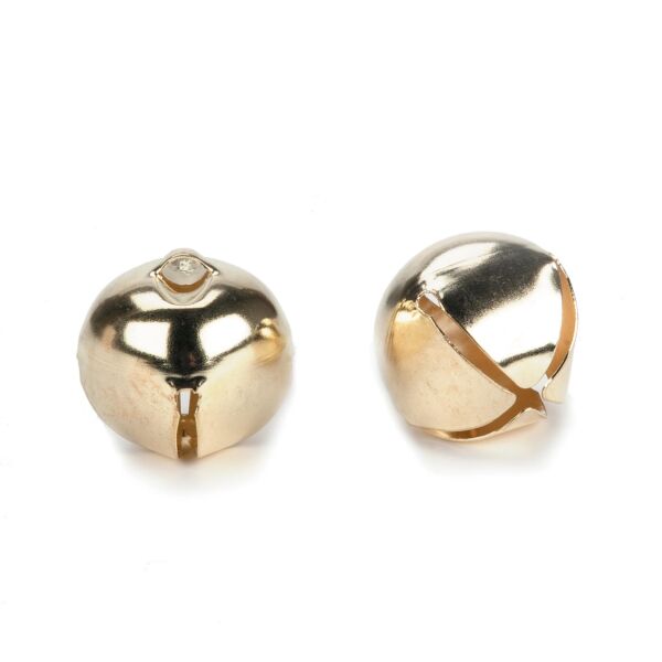 Gold Jingle Bells 1.5&quot; Set of 2