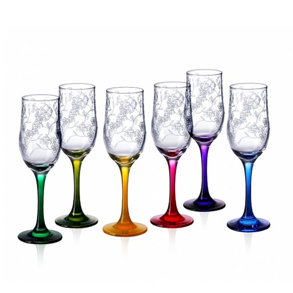Рrimavera Rainbow Stem Wine Glasses Set of 6