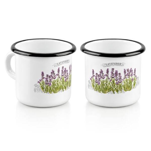 Lavender Fields Enamel Mug Set of 2