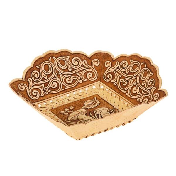 Mushrooms Natural Birch Bark Square Plate