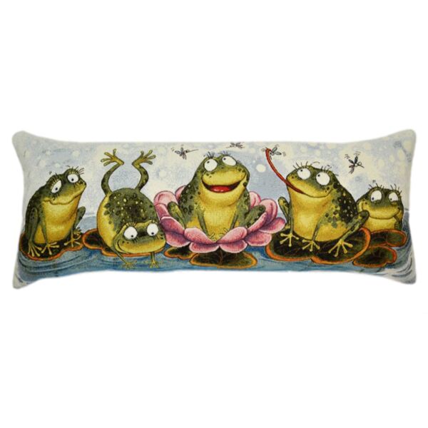 Frogs Long Tapestry Throw Pillow