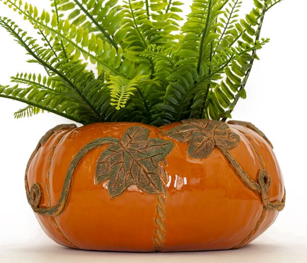 Large Pumpkin Handmade Ceramic Terracotta Decorative Cachepot