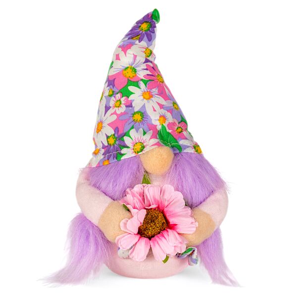 6&#039;&#039; Pink and Purple Fabric Gnome Easter Decoration