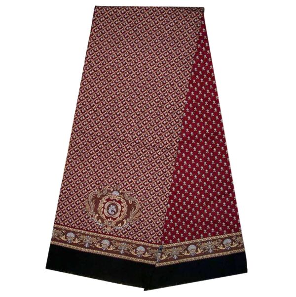 Burgundy Pattern Pavlovo Posad Men&#039;s Wool Scarf 