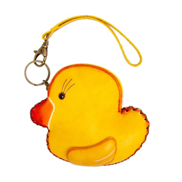 Leather Duckling Zippered Wristlet