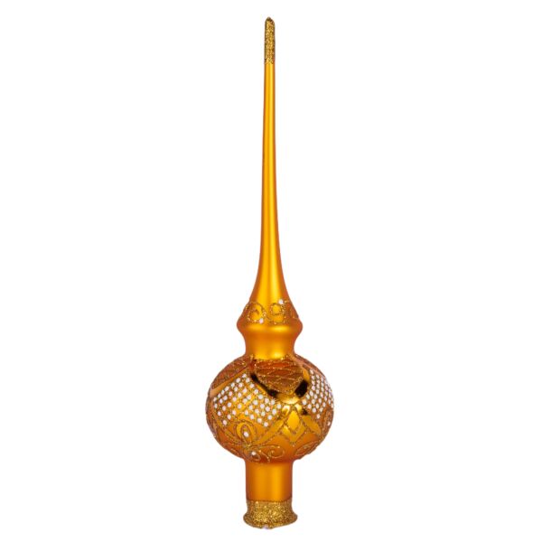 Glass Christmas Tree Top Golden Patterns